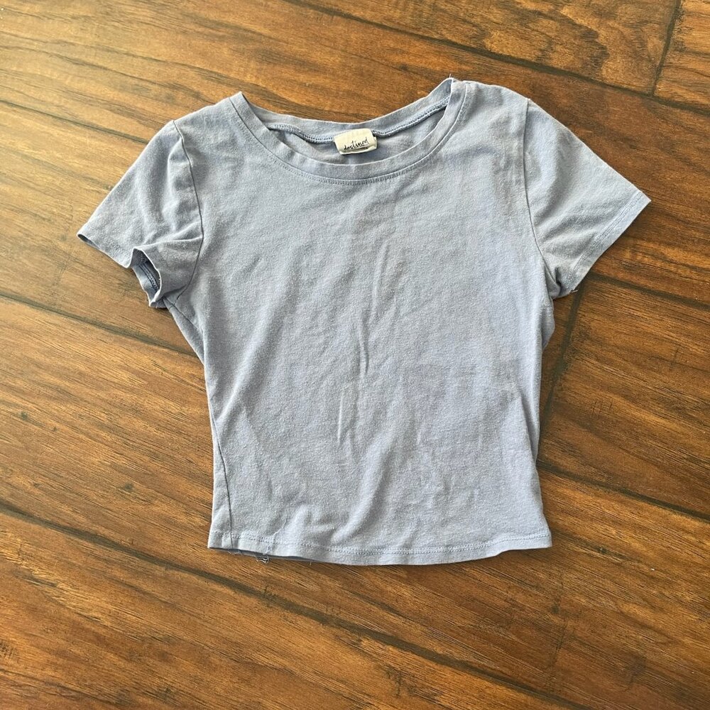 Baby Blue Crop Tee